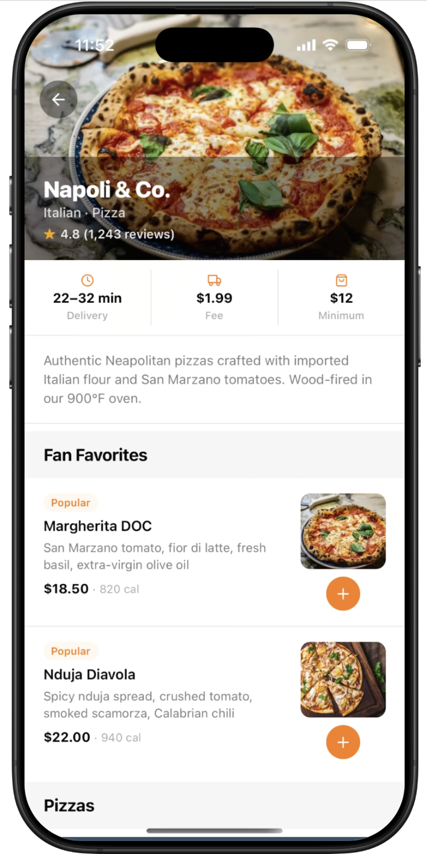 Food Delivery App — screen 2