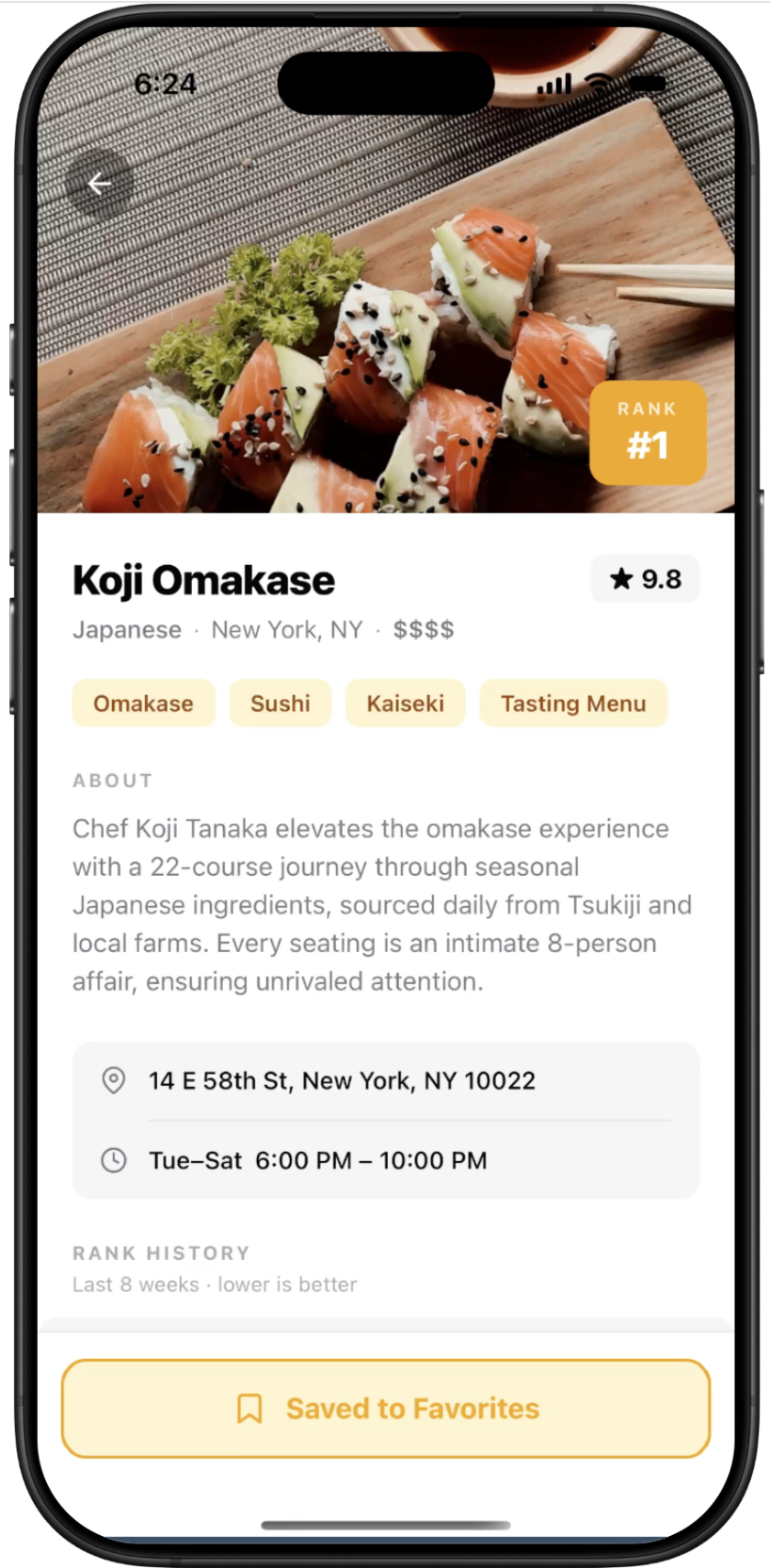 Top Ranked Restaurants — screen 2
