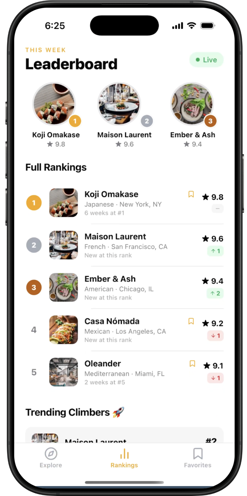 Top Ranked Restaurants — screen 3