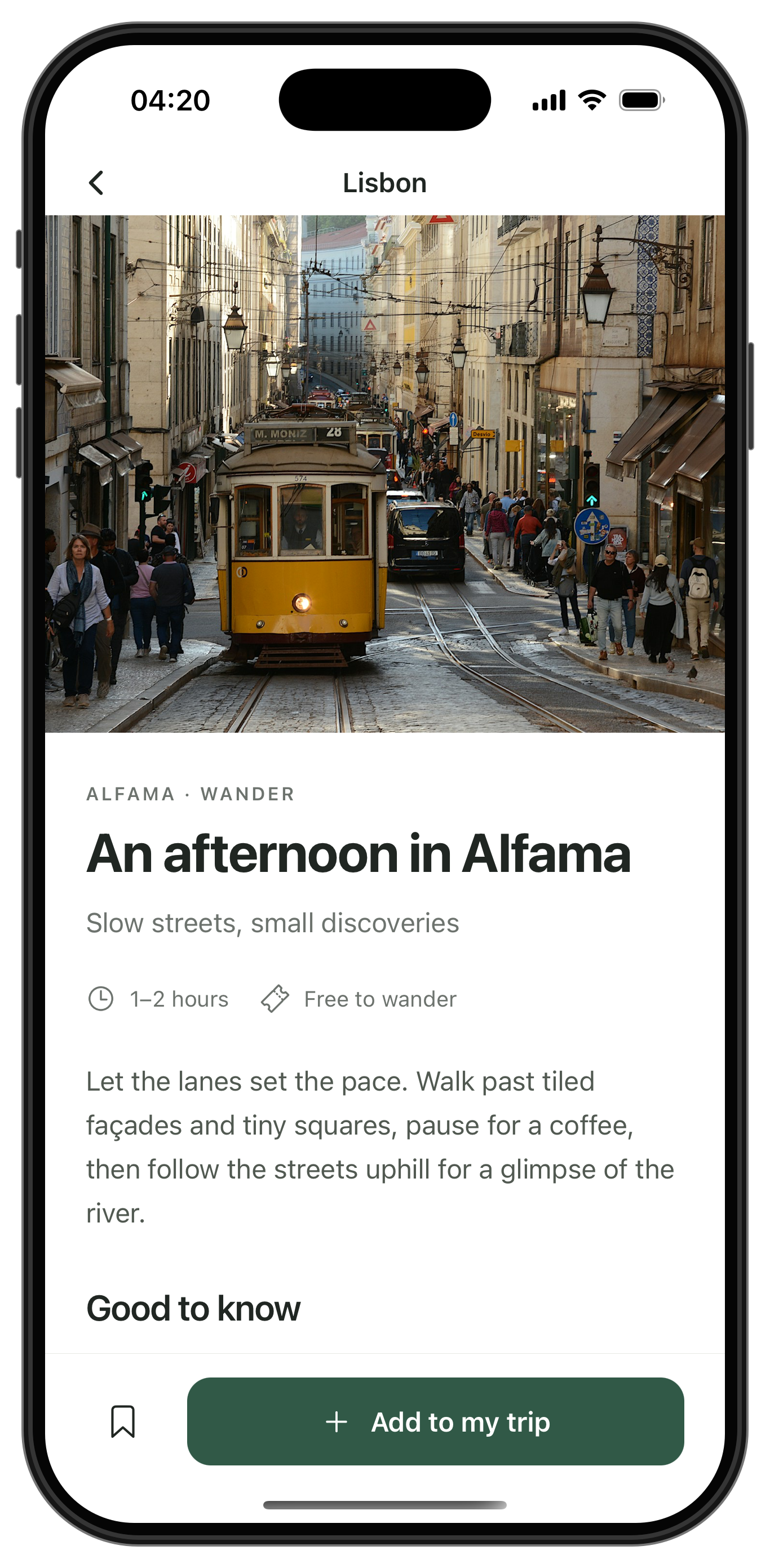 Roam — screen 2