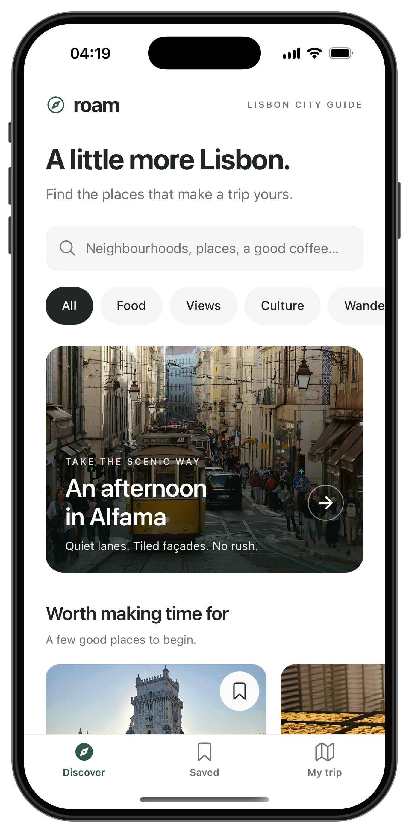 Roam — screen 1