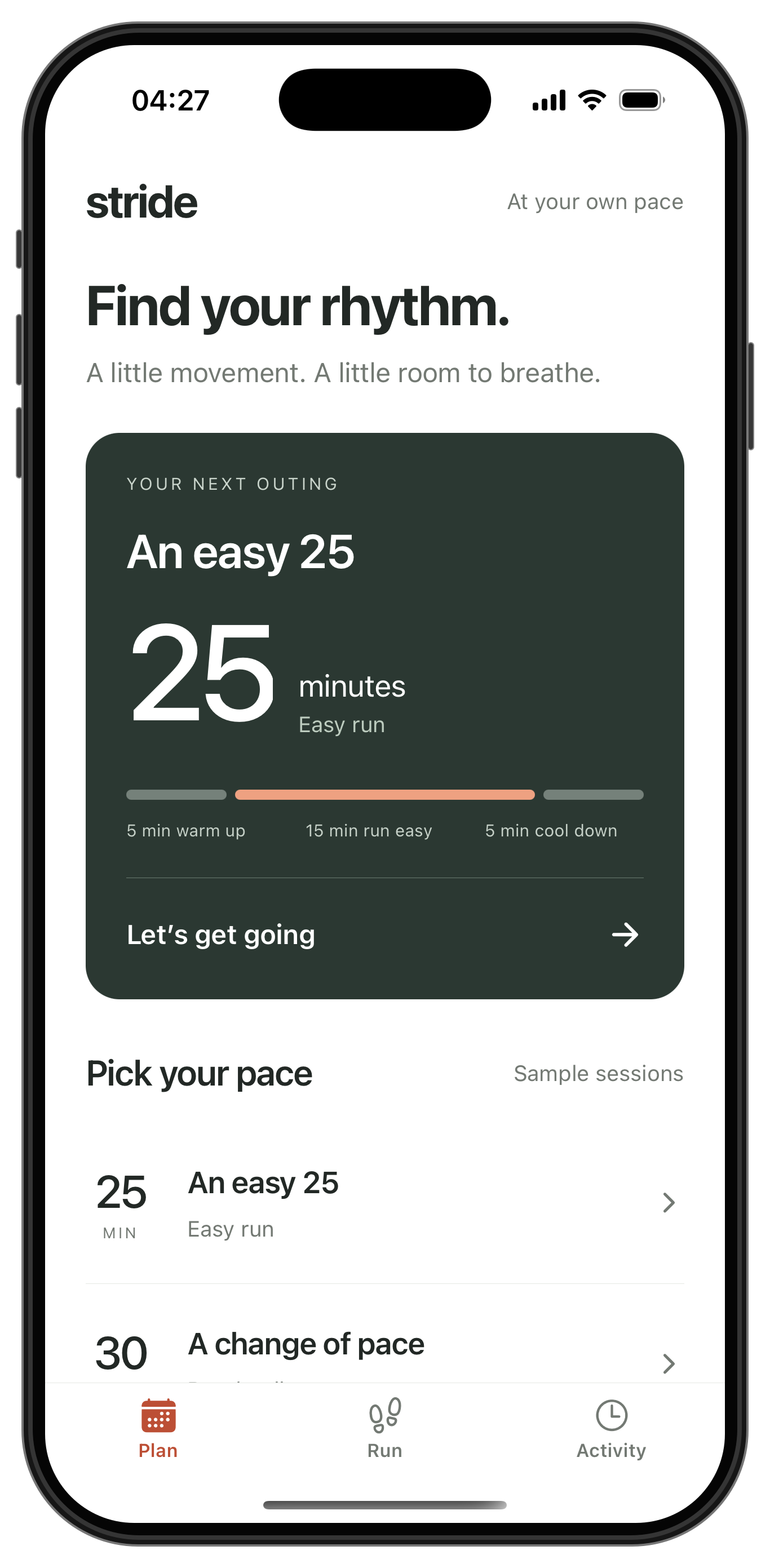 Stride — screen 1