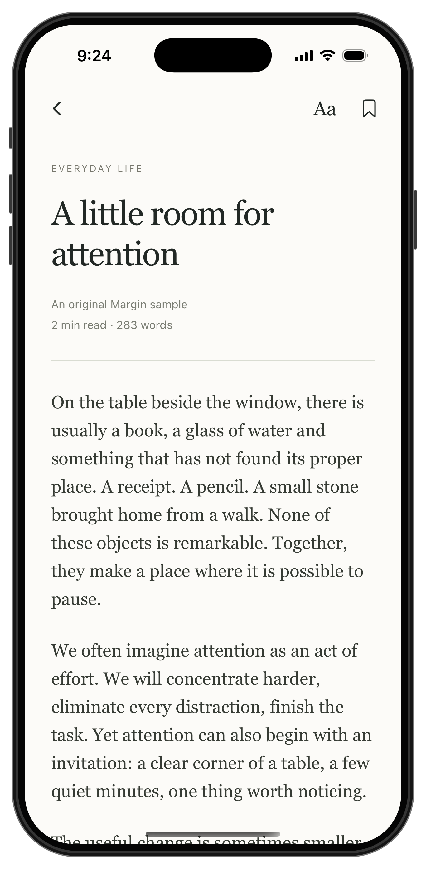 Margin — screen 2